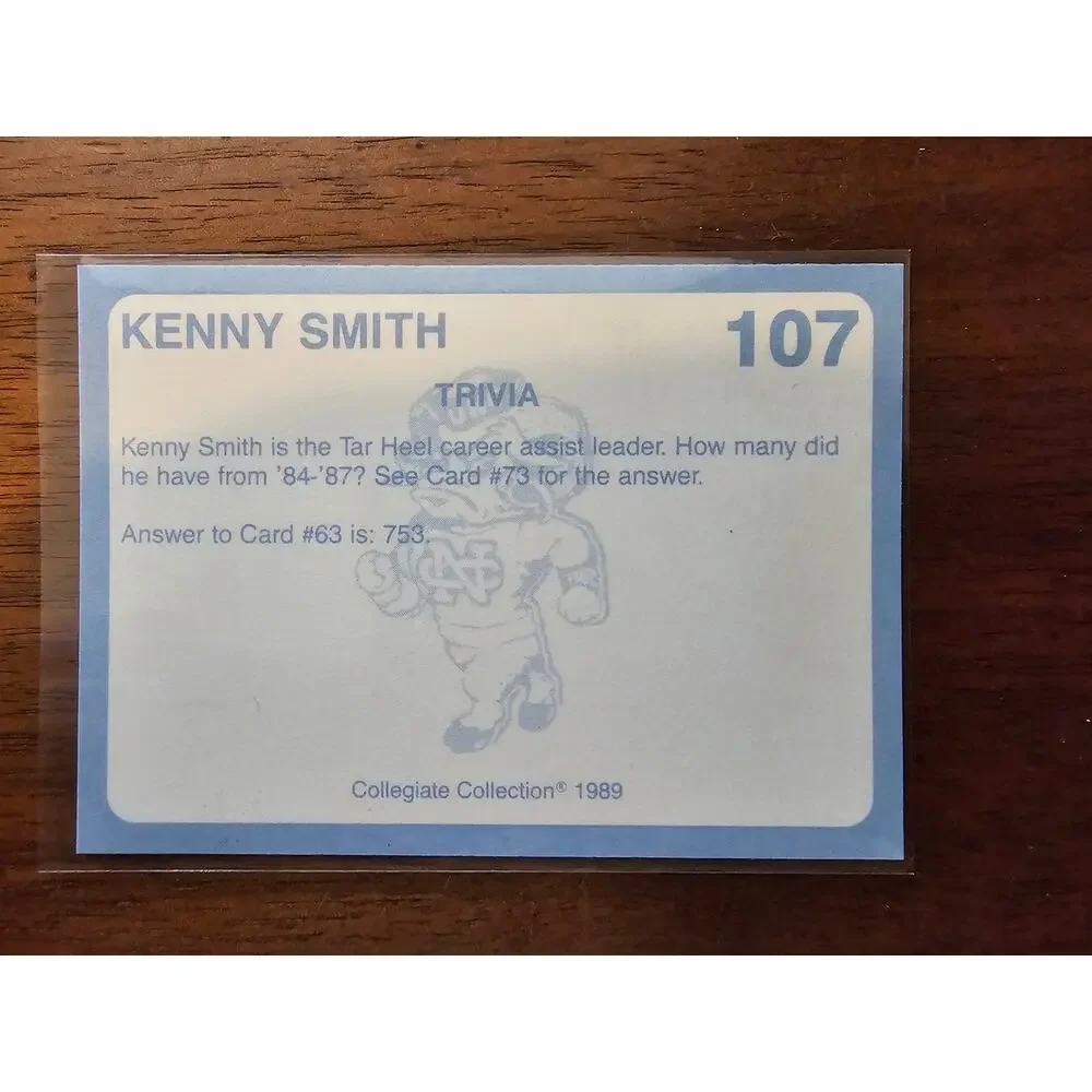 Kenny Smith 1989 Collegiate Collection #107 - North Carolina's Finest-Fresh Pull